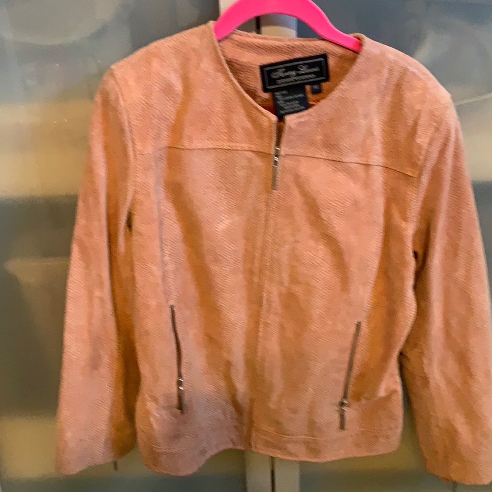 Terry Lewis Zip up size extra small sueded leather lined jacket
